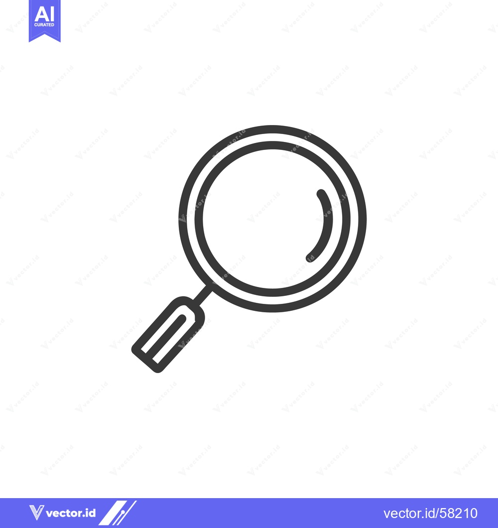 Premium Vector of Minimalist Magnifying Glass Icon: Sleek Search Symbol on White