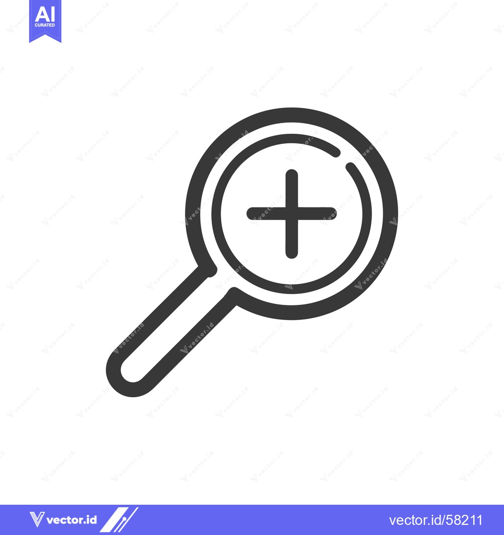 Premium Vector dari Magnifying Glass with Plus Sign: Detailed Vector Icon Illustration