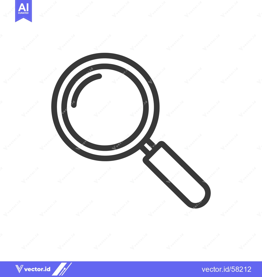 Premium Vector dari Minimalist Magnifying Glass Icon: Sleek Search Symbol on White Backgro