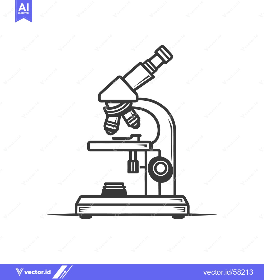 Premium Vector dari Detailed black and white illustration of an optical laboratory microsc