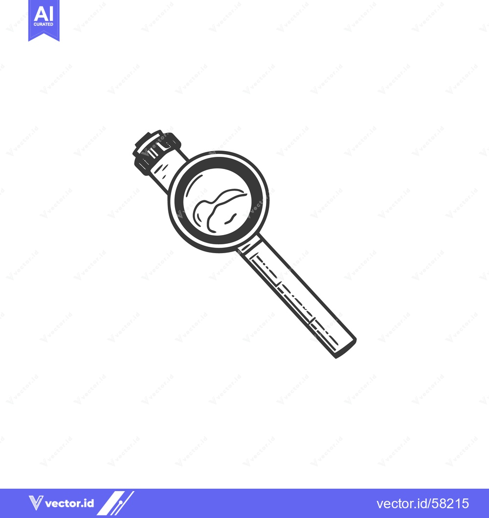 Premium Vector of A simple hand drawn illustration of a dental inspection mirror