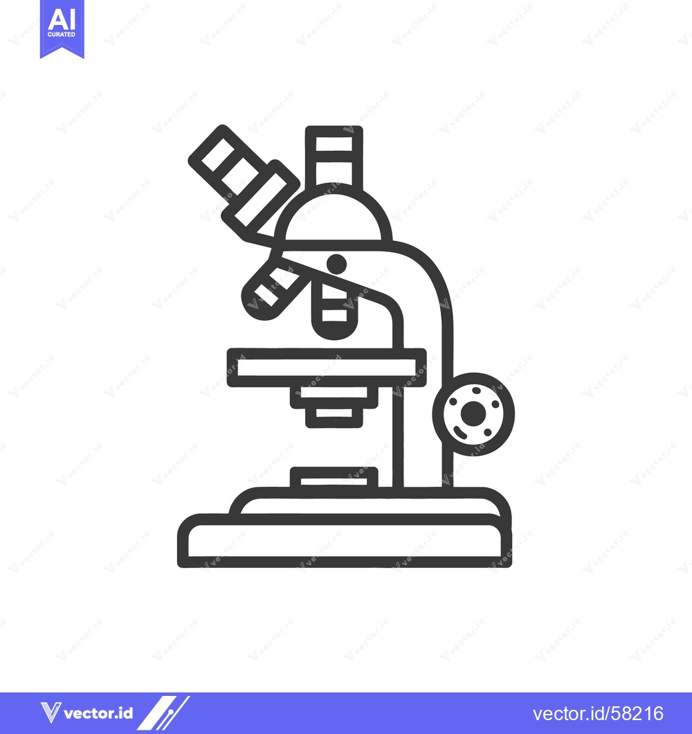 Premium Vector of A detailed illustration depicts a science laboratory microscope