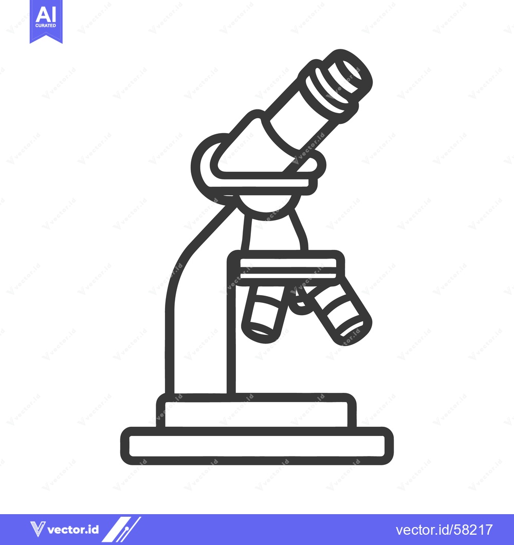Premium Vector dari An illustration of a simple black and white microscope device