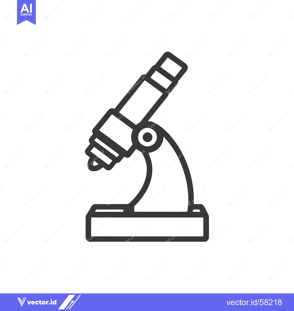 Premium Vector dari A simple black and white illustration of a scientific microscope