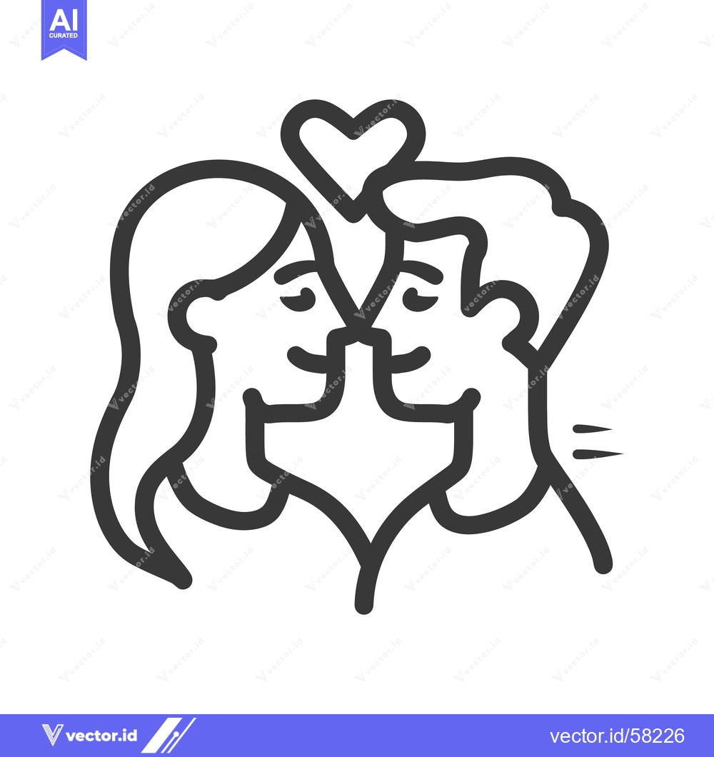 Premium Vector of A graphical representation of two people in a romantic embrace