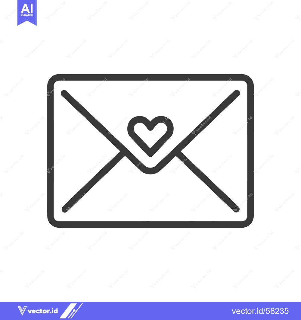 Premium Vector of A Simple Vector Illustration of a Love Letter Envelope