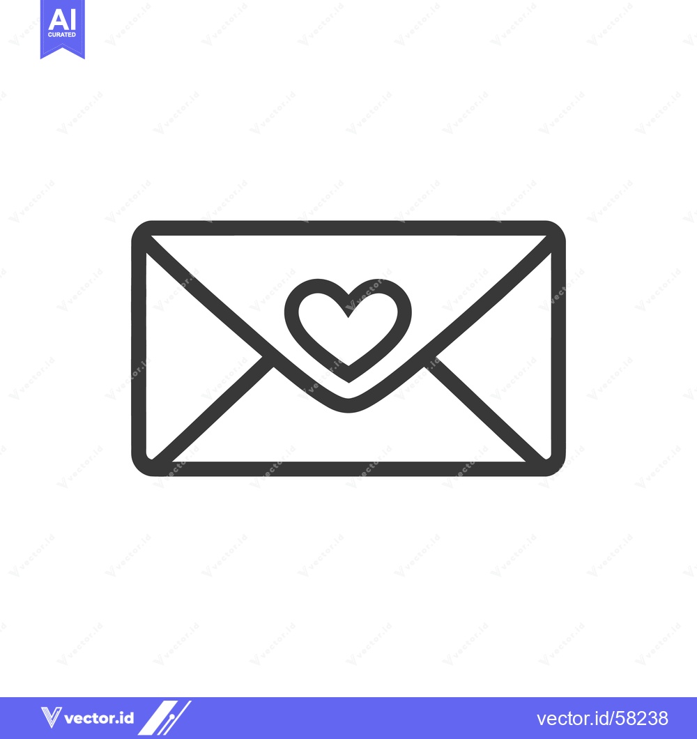 Premium Vector dari A vector illustration of a closed envelope with a heart symbol
