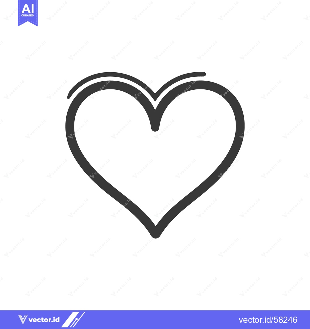 Premium Vector dari A Simple Bold Heart Outline Design On White Background