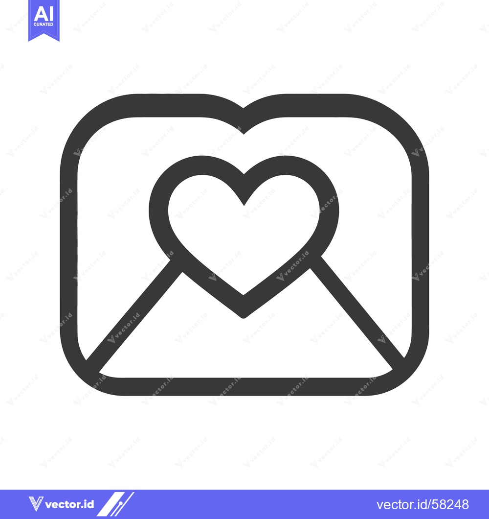 Premium Vector of An icon depicting an envelope containing a simple heart shape