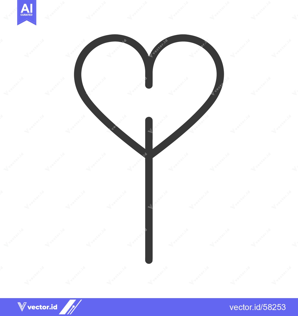 Premium Vector of A simple graphic depiction of a heart on a stem