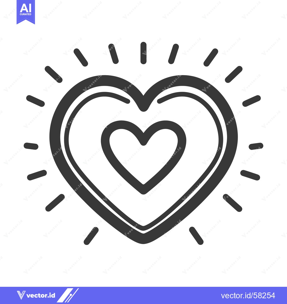 Premium Vector of A radiant heart icon showing love and affection elegantly designed