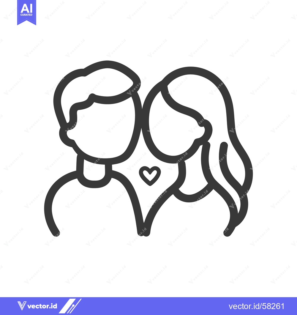 Premium Vector dari A simple line drawing of a loving couple embracing together