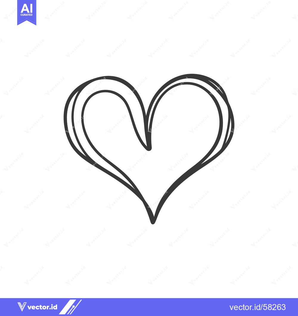 Premium Vector of A hand drawn sketch of a simple heart shape design