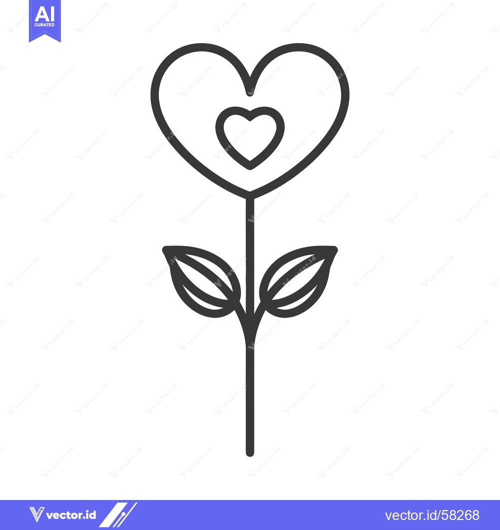 Premium Vector dari A stylized floral design with hearts used for a symbol
