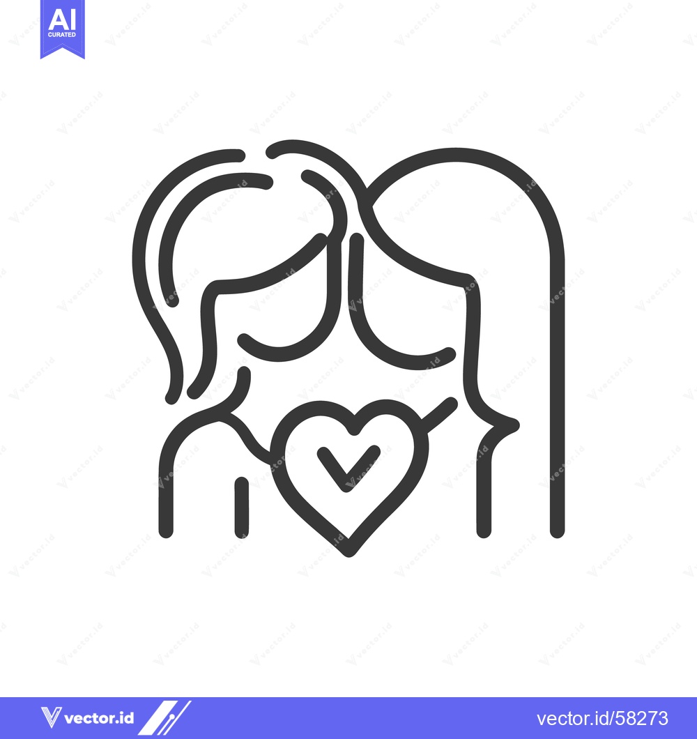 Premium Vector dari Two people embracing with a heart shared between them
