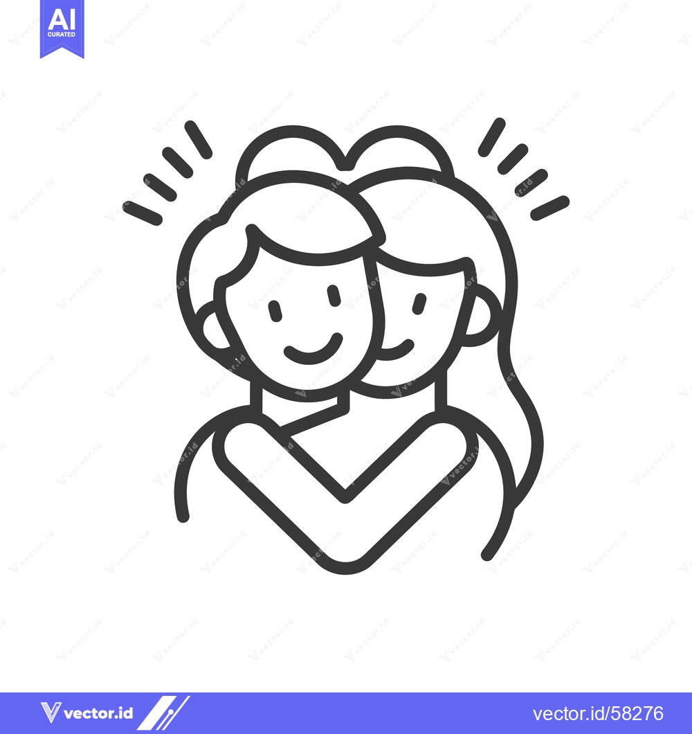 Premium Vector dari Two Smiling People Embracing in a Symbol of Affection