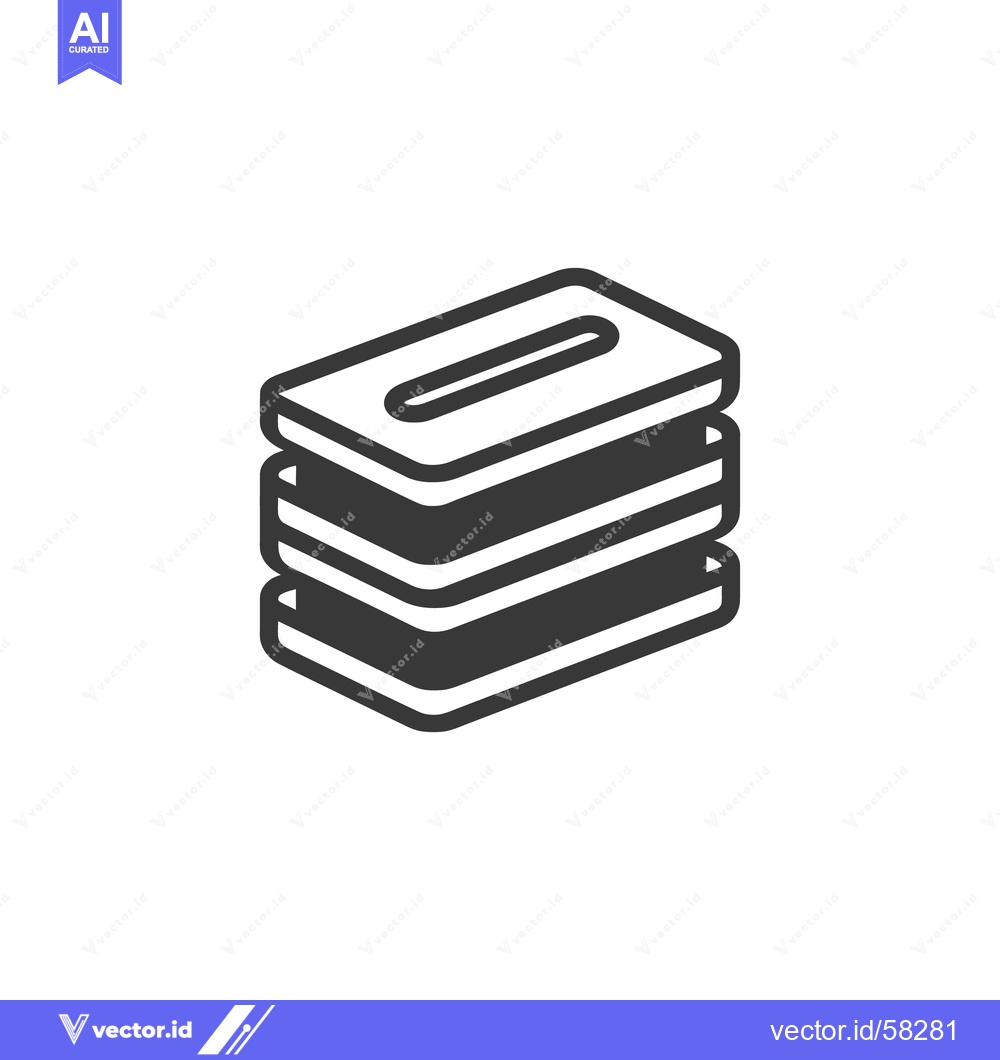 Premium Vector dari Stacked Database Icon: Simple, Bold, and Modern Data Storage Represent