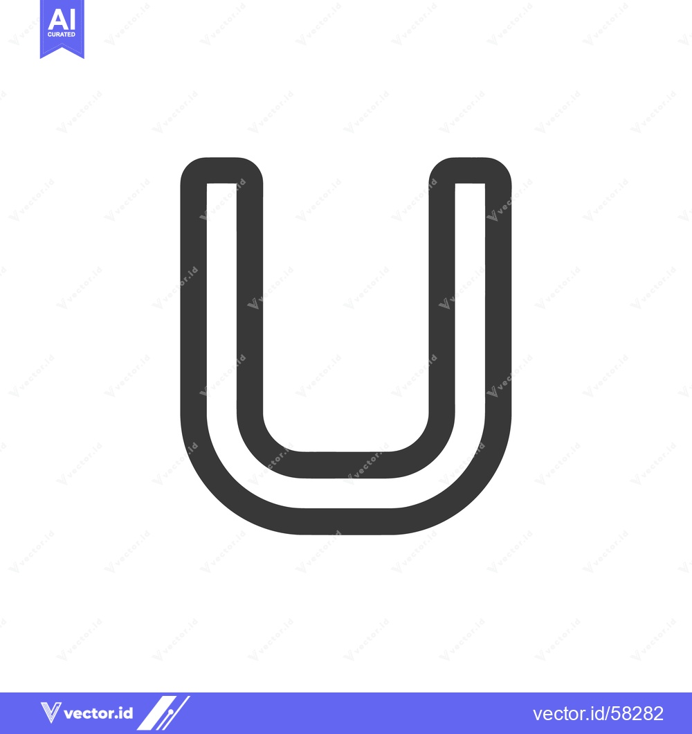 Premium Vector dari Bold Letter U: Modern, Minimalist Design on White Background