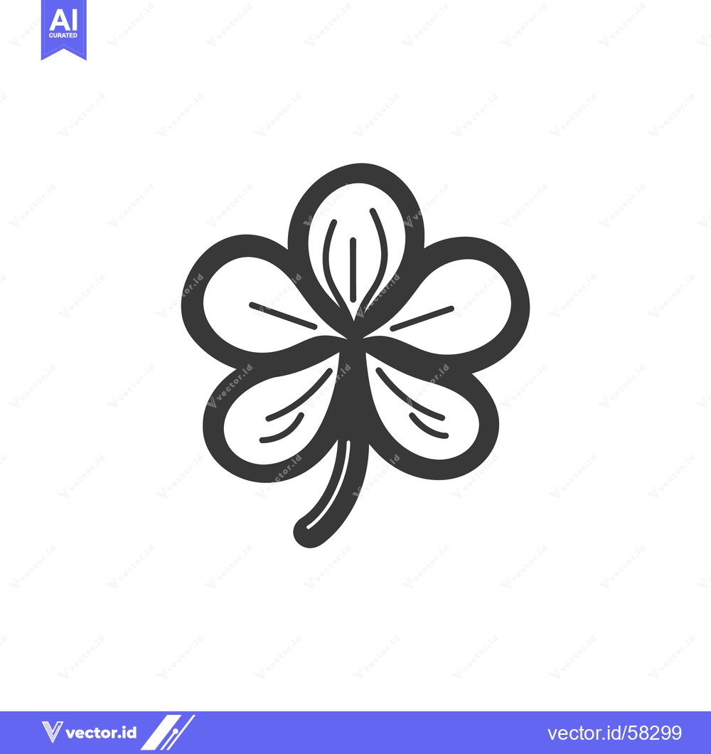 Premium Vector dari A stylized black and white clover graphic element on white background
