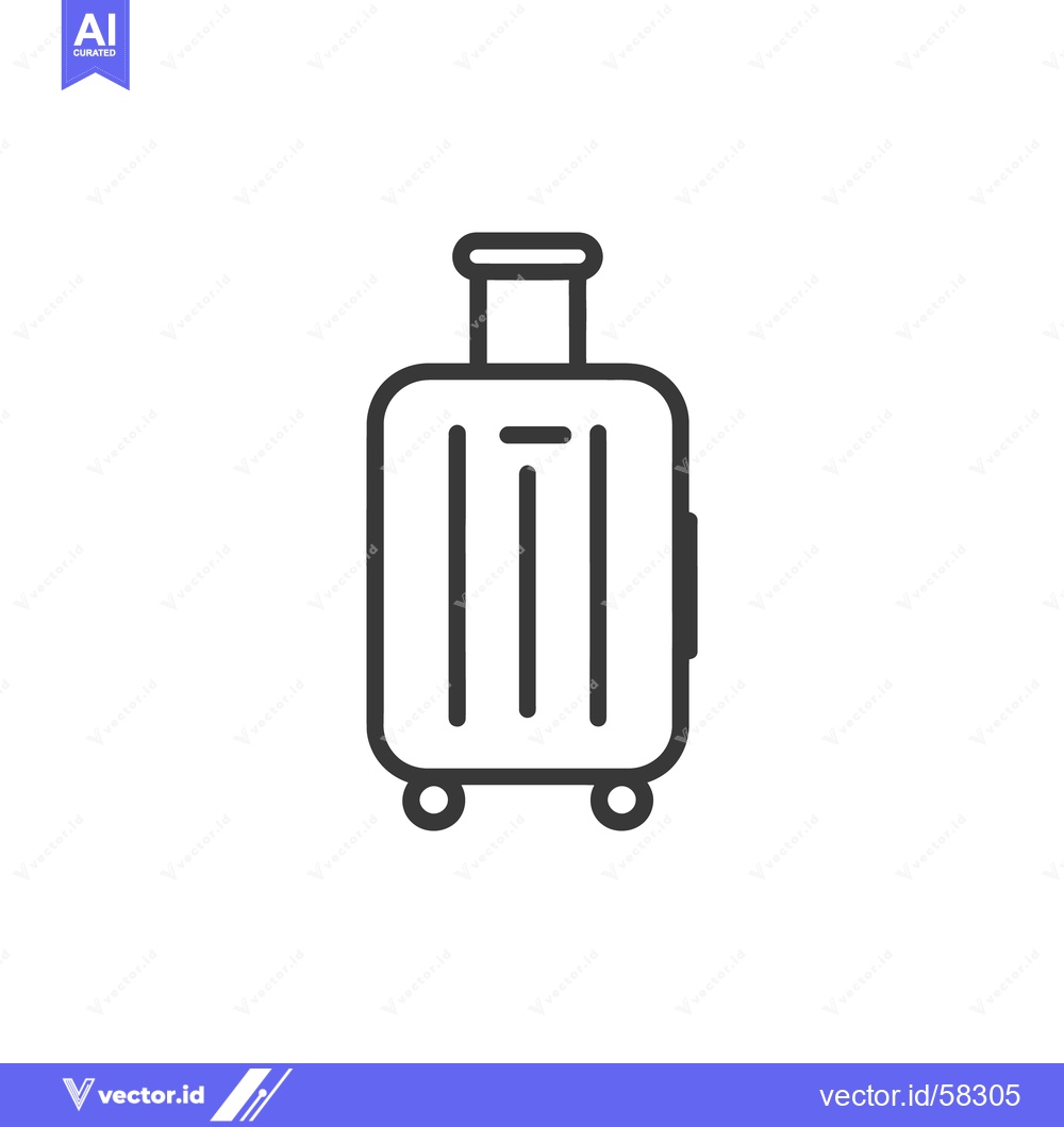 Premium Vector of Minimalist Suitcase Icon: Travel, Luggage, and Adventure Symbol