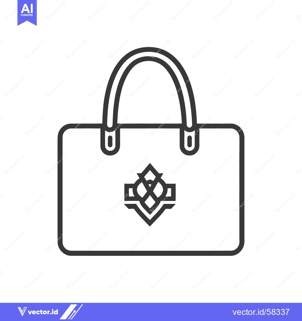 Premium Vector dari A graphic illustration of a shopping bag with decorative handles desig
