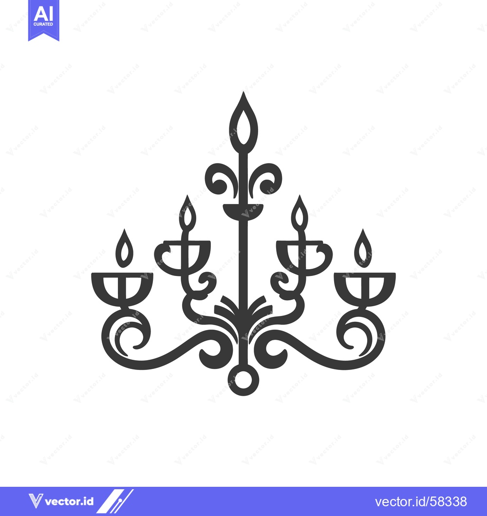 Premium Vector dari Decorative chandelier design features multiple candle holders with sty