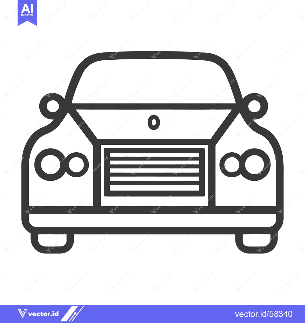 Premium Vector dari Simple illustration showing the front view of a motor vehicle