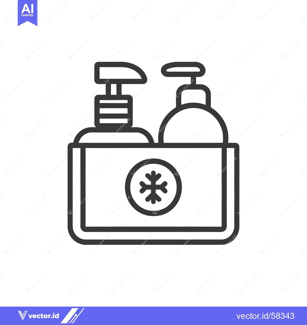 Premium Vector dari A pair of pump bottles with a snowflake symbol on a container