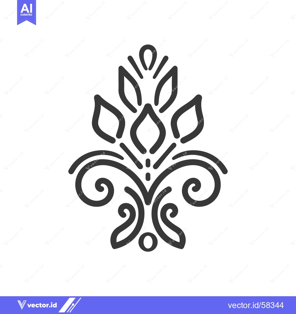 Premium Vector of Detailed monochrome symmetrical floral design with organic elements