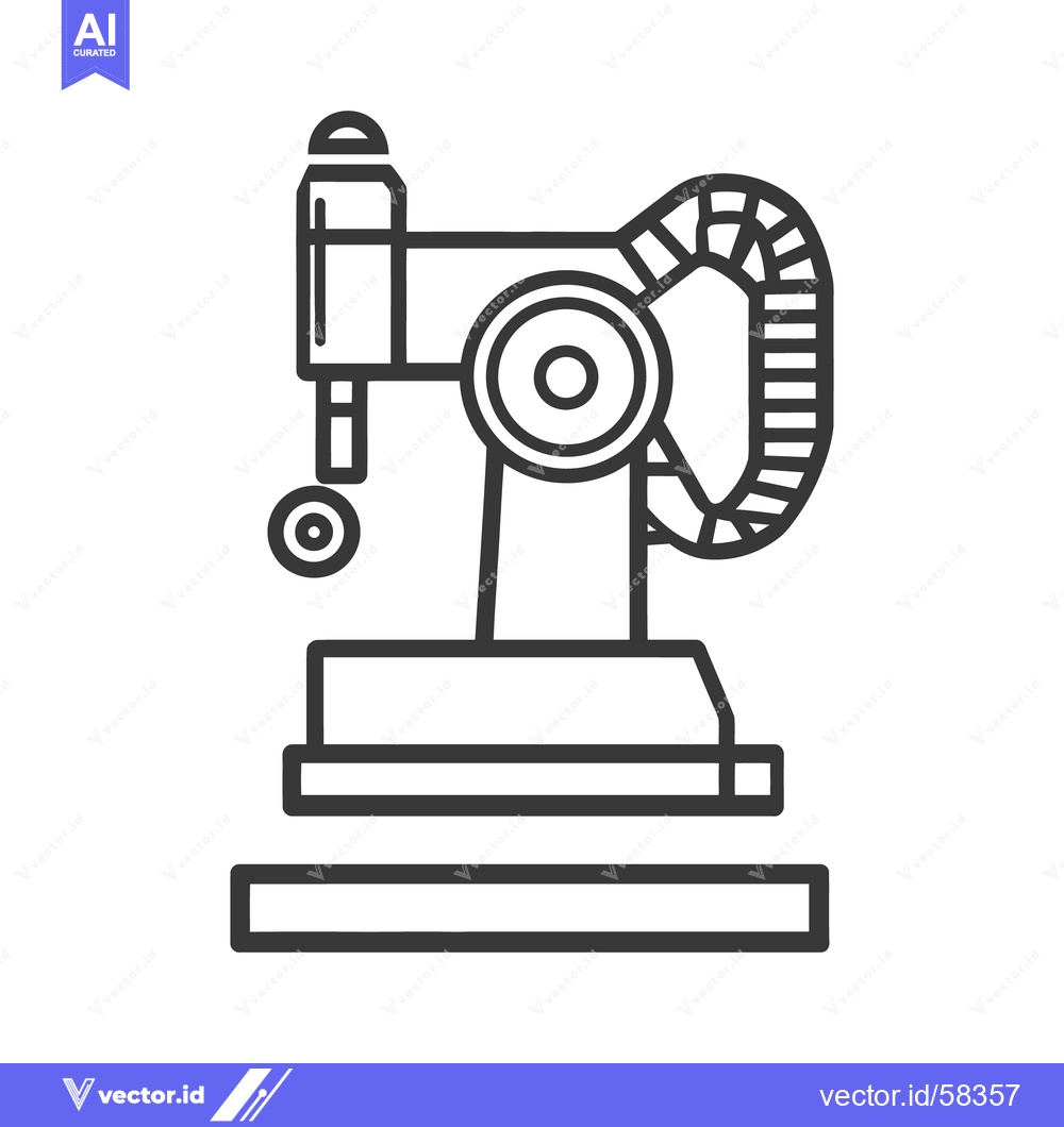 Premium Vector of An illustrated line drawing depicting an industrial machine tool