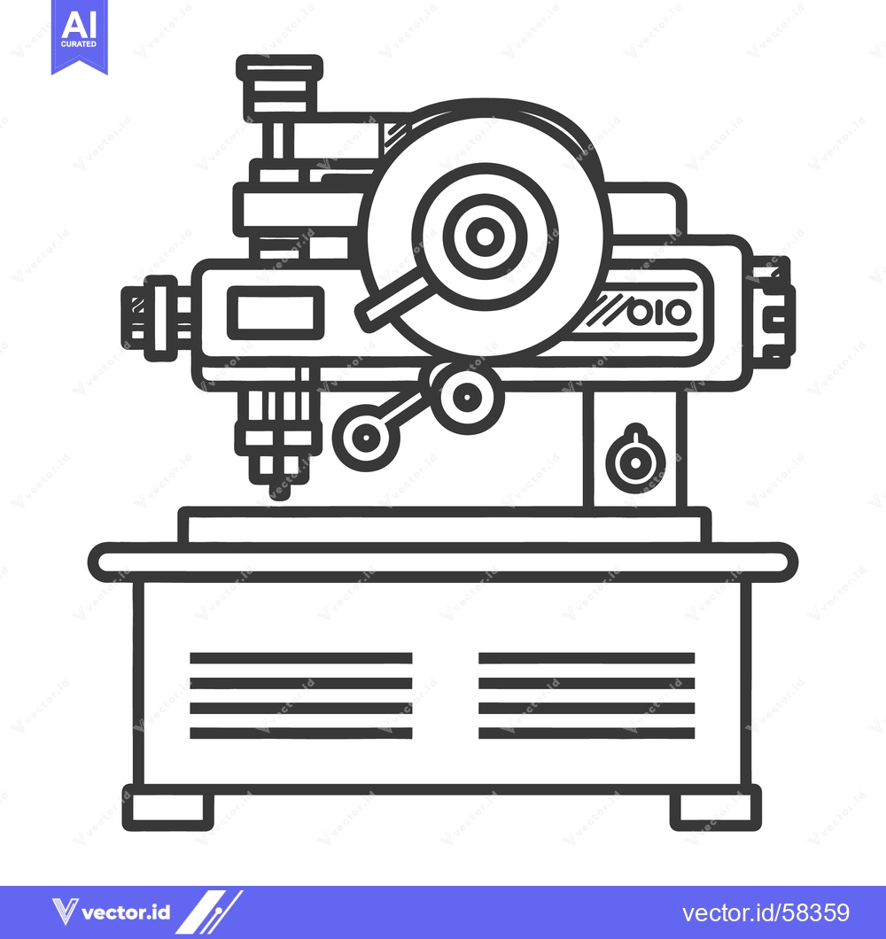 Premium Vector of Illustration of an industrial machine with a circular blade