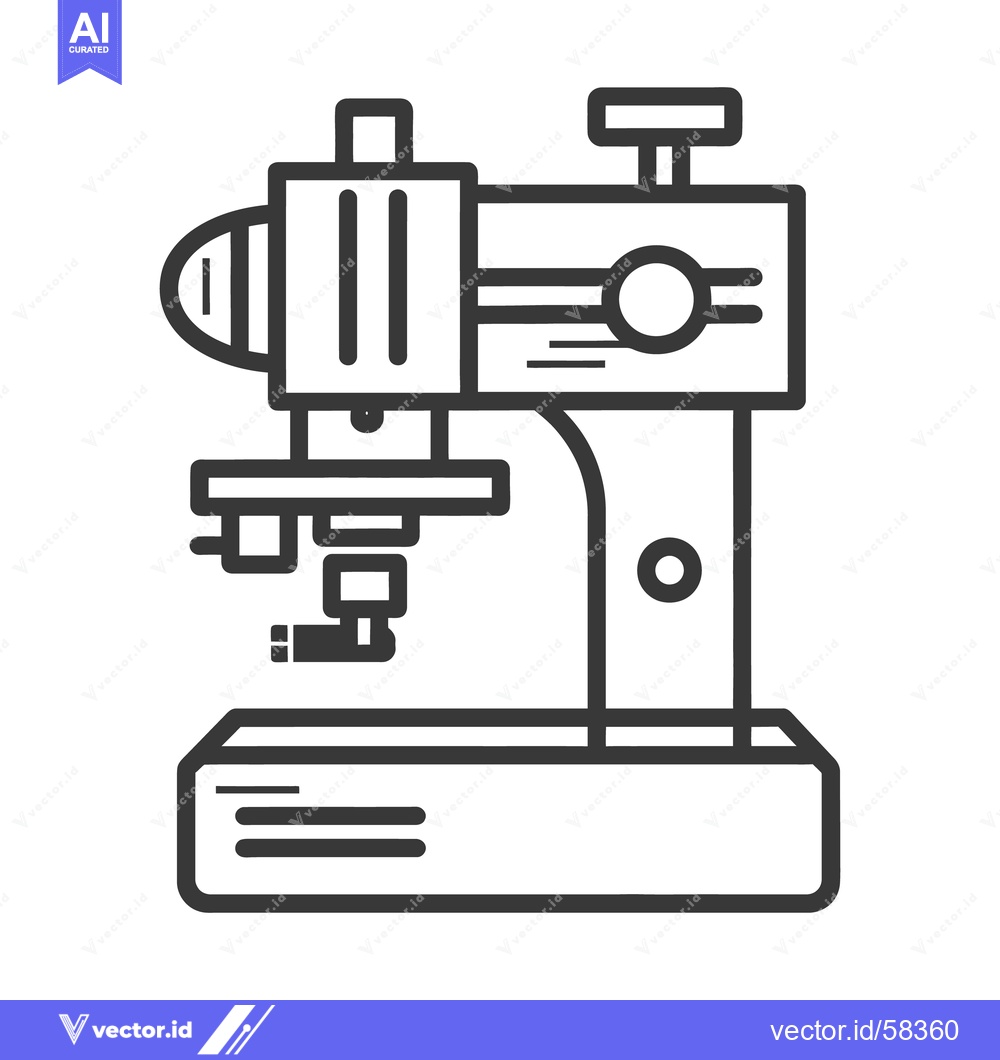 Premium Vector dari A simple illustration depicts a stylized microscope in monochromatic d