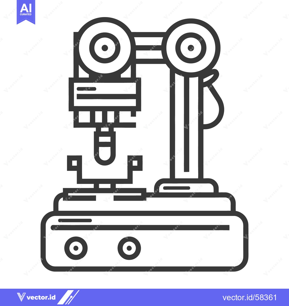 Premium Vector of An outlined illustration of a mechanical arm and platform