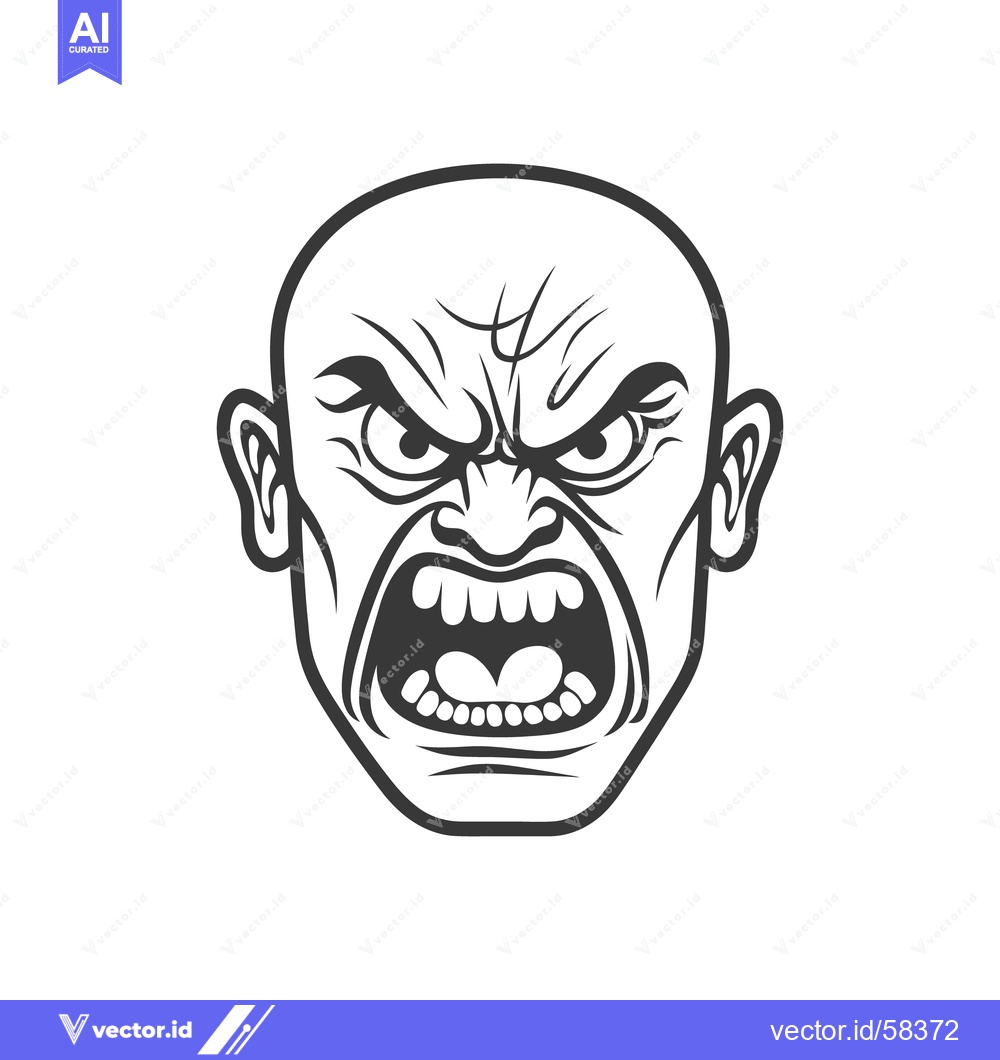 Premium Vector dari A bald head icon expressing strong rage and extreme anger