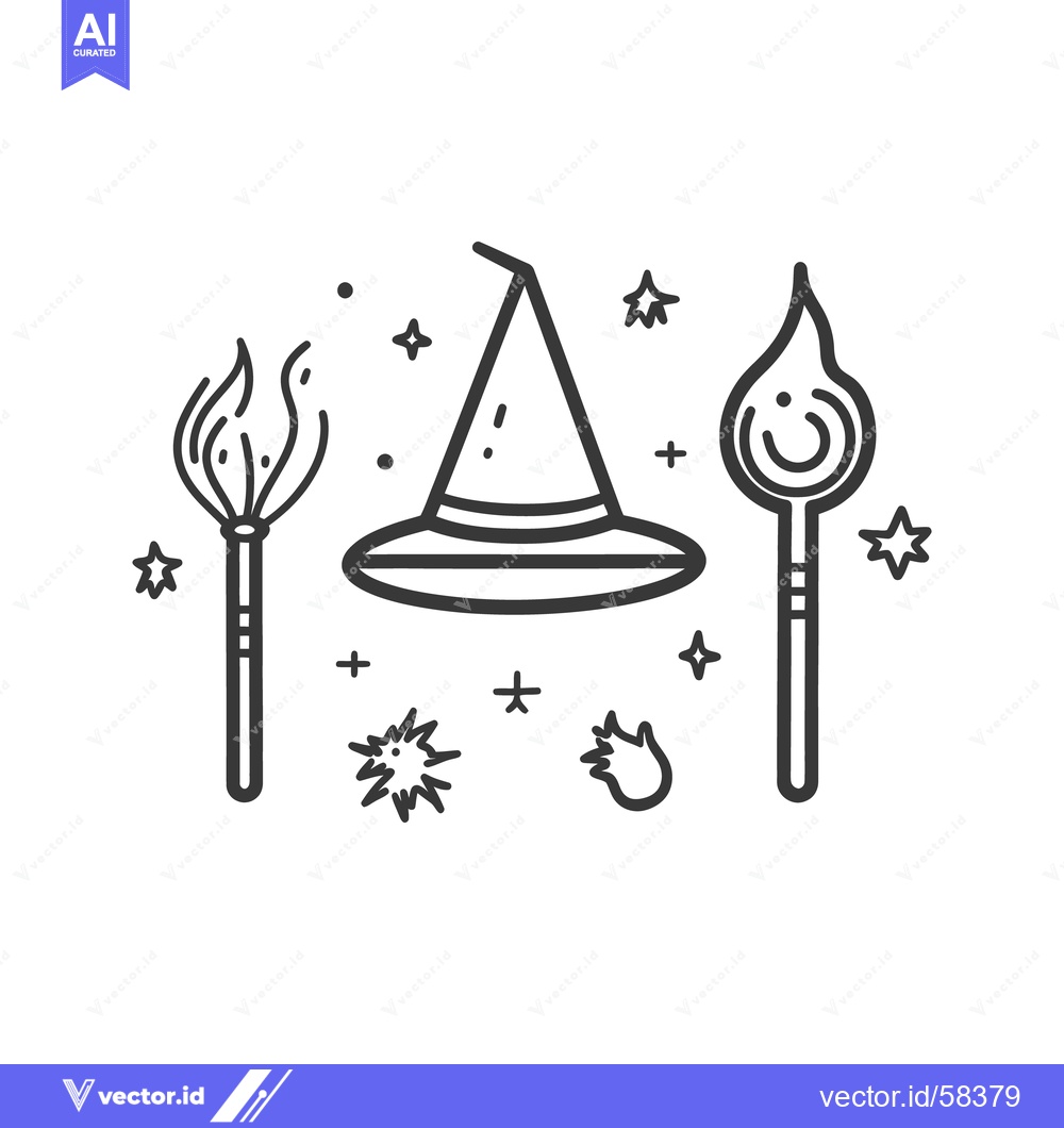 Premium Vector dari An illustration of magical tools and symbols arranged together