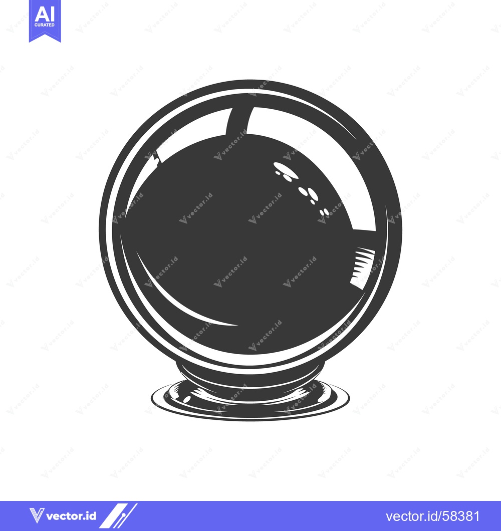 Premium Vector of A detailed illustration of a transparent fortune telling sphere