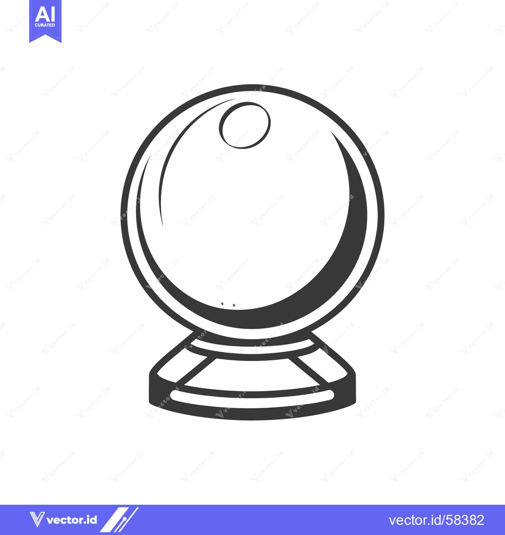 Premium Vector of A transparent spherical fortune telling crystal ball on a stand