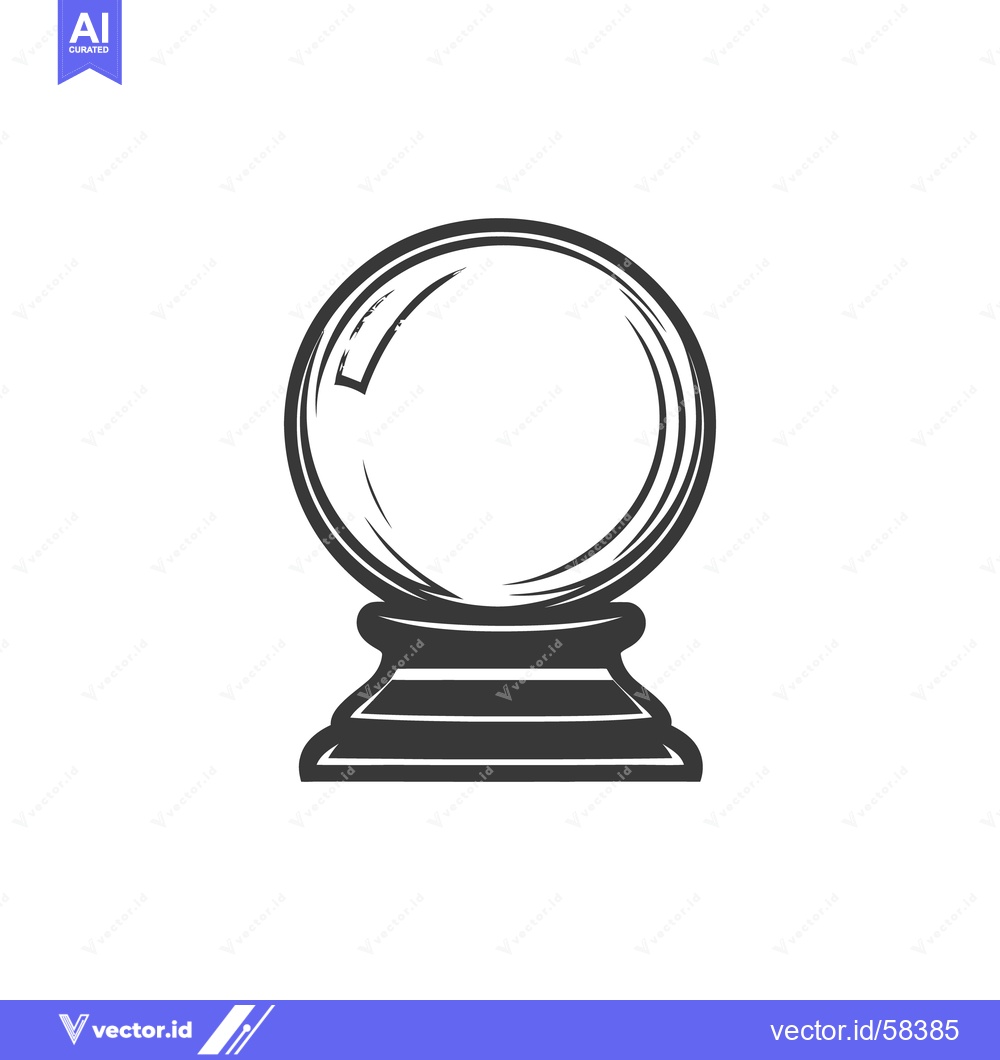Premium Vector dari A detailed black and white illustration of a fortune telling crystal b