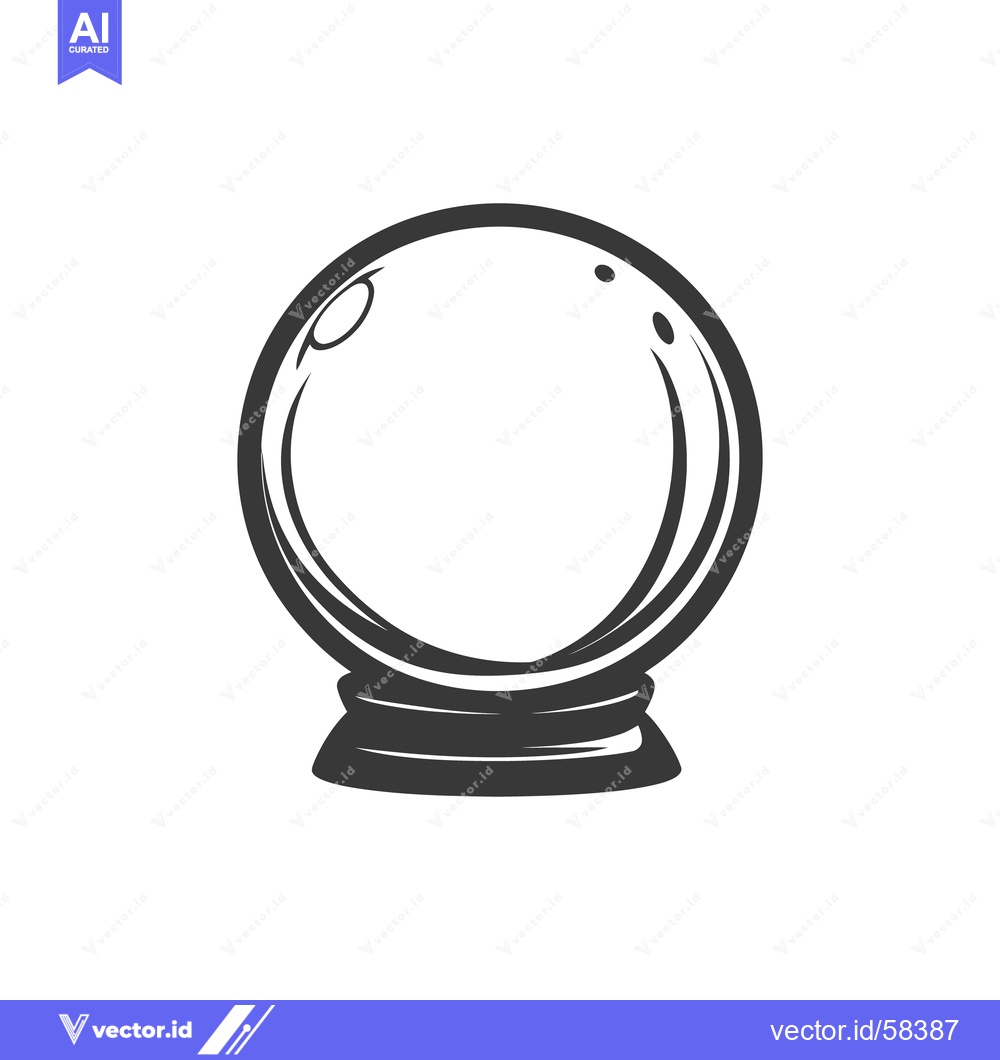 Premium Vector dari A simple black and white illustration of a crystal ball