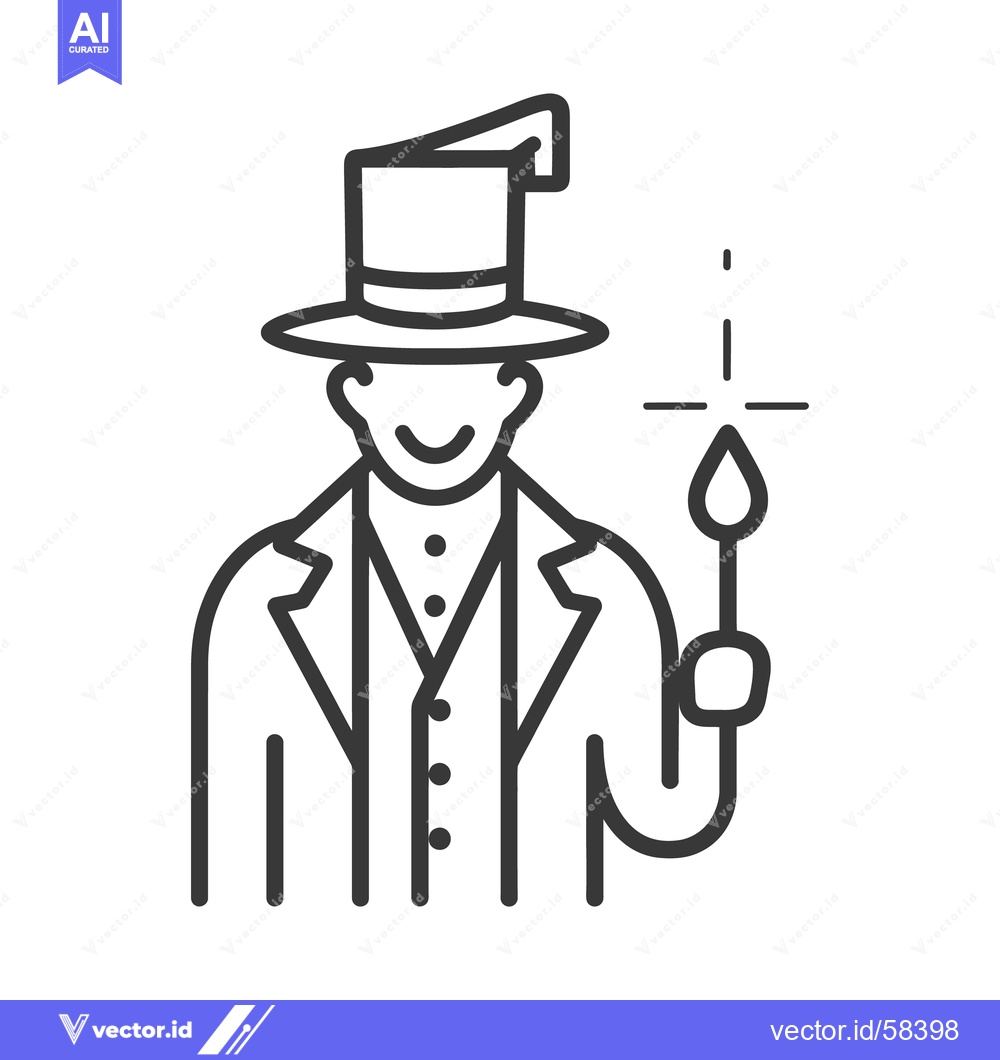 Premium Vector of A smiling gentleman wearing a hat holding a lit candle