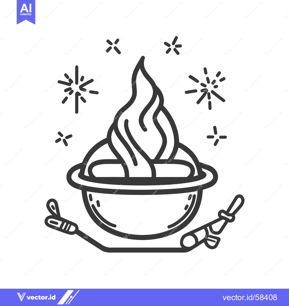 Premium Vector dari A stylized torch illustration with radiating celebratory starbursts