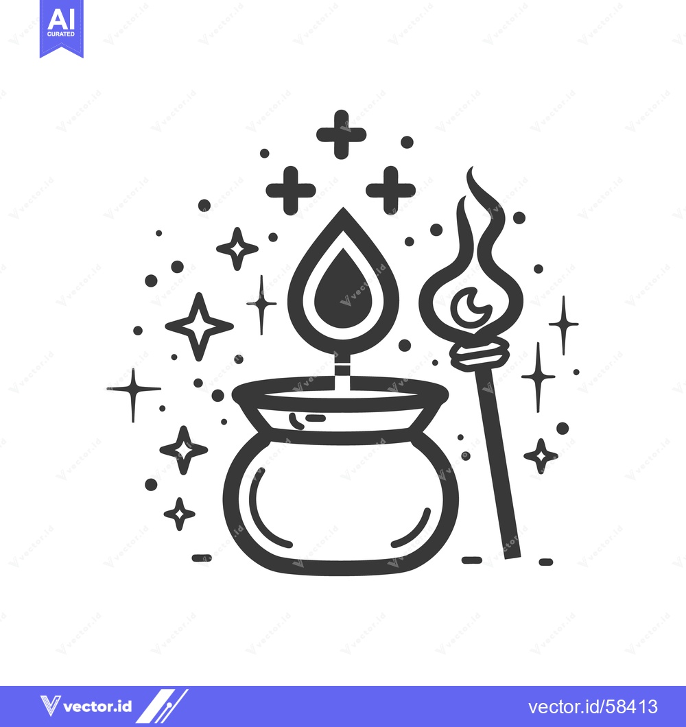 Premium Vector of Illustration of magical candle and torch with star like decorations
