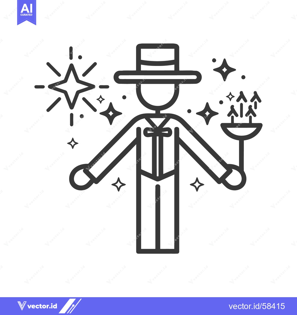 Premium Vector dari Simple illustration of a magician performing with magic and sparkles