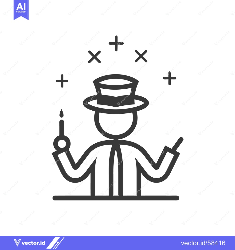 Premium Vector dari An illustrated magician performing a simple magic trick with candle