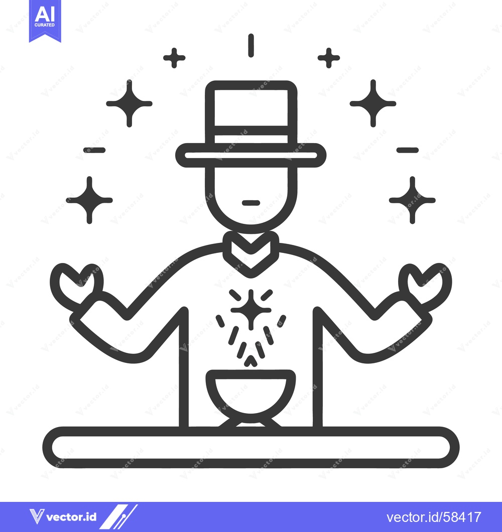 Premium Vector dari The magician performs a magic trick with a small bowl