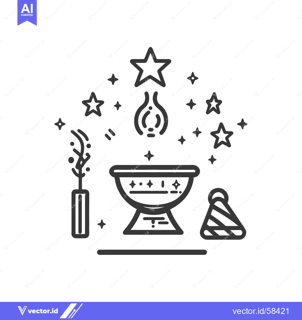 Premium Vector dari Simple black and white illustration featuring various celebratory symb