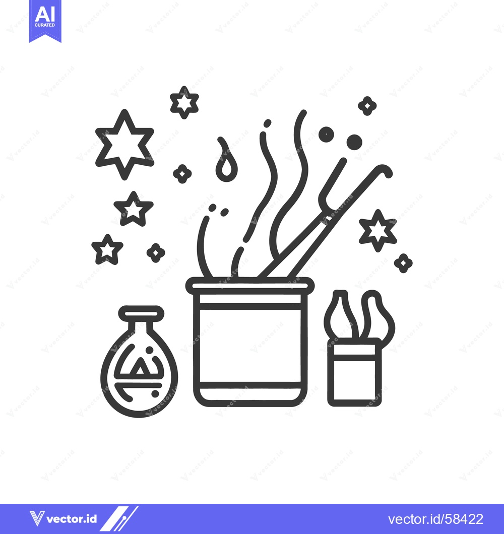 Premium Vector dari An illustration of a magical potion being brewed in a pot