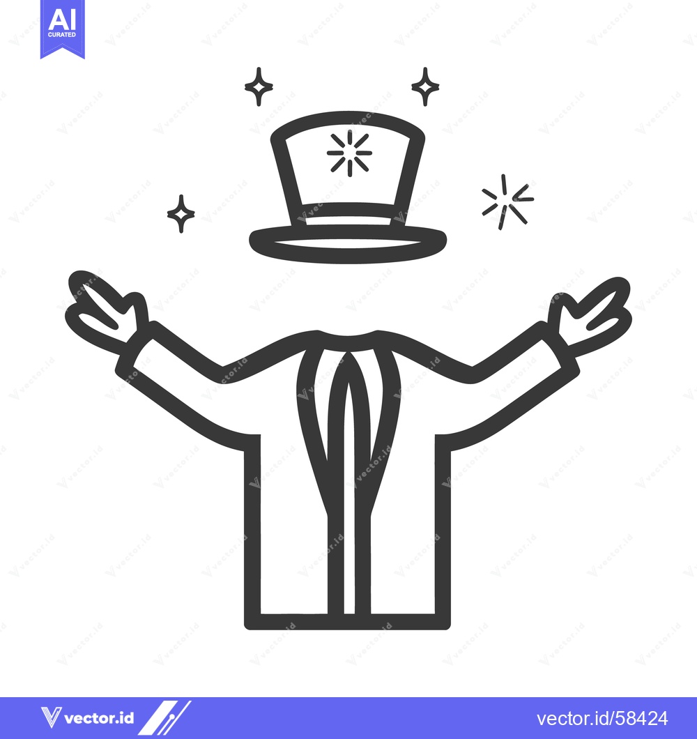 Premium Vector of An illustration of a magical conjurer with a top hat