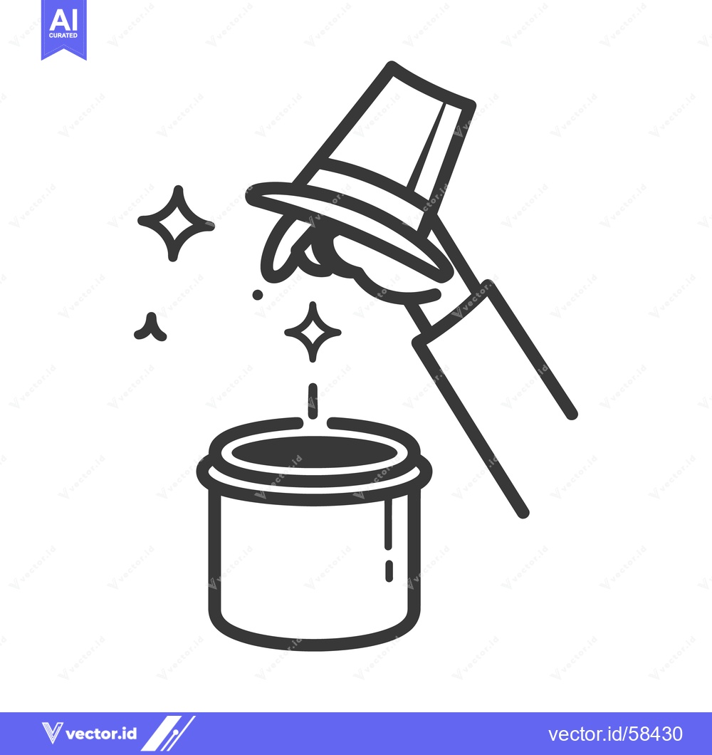 Premium Vector dari A magician performing a trick with a hat and a container