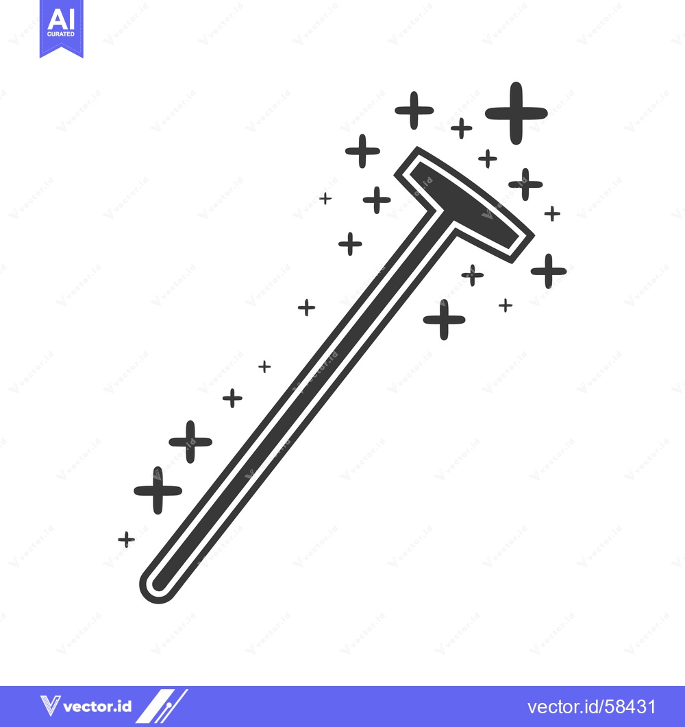 Premium Vector dari A stylized and magical wand with sparkling decorative embellishments